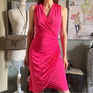 H&M neon  pink bodycon dress sz s womens